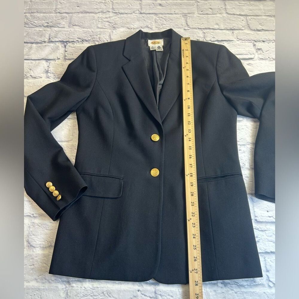 Vintage Talbots Classic Black Blazer with Gold Buttons. 100% Wool. Size 6. - Picture 6 of 6